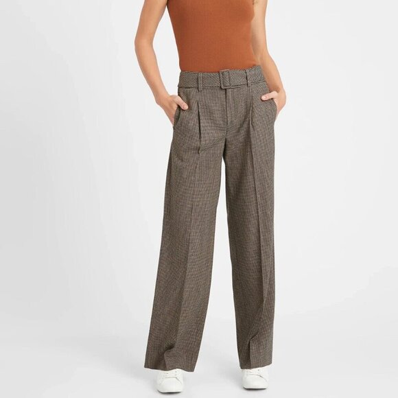 Banana Republic Pants - Banana Republic Pants Women's 4 High Rise Sliim Wide Leg Belted Academia Wool